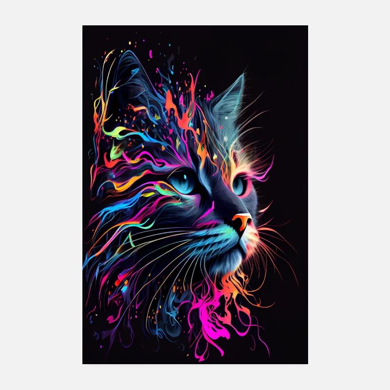 Katze Abstrakt Poster 20x30 cm