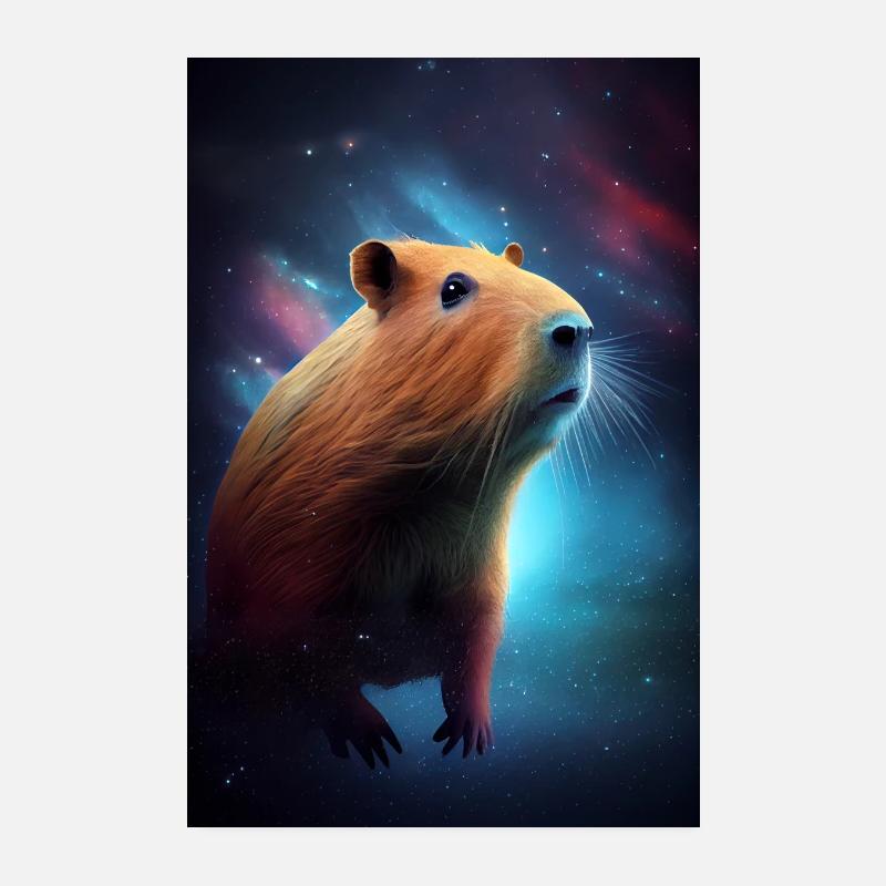 Capybara Galaxy Capibara Poster 20x30 cm
