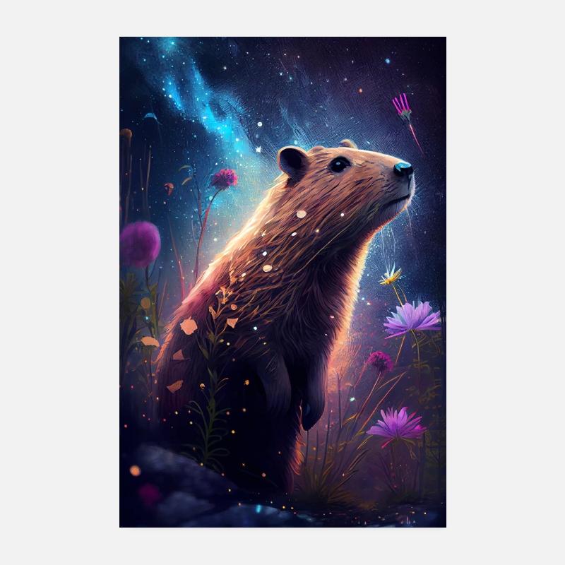 Capybara Galaxy Capibara Poster 20 x 30 cm