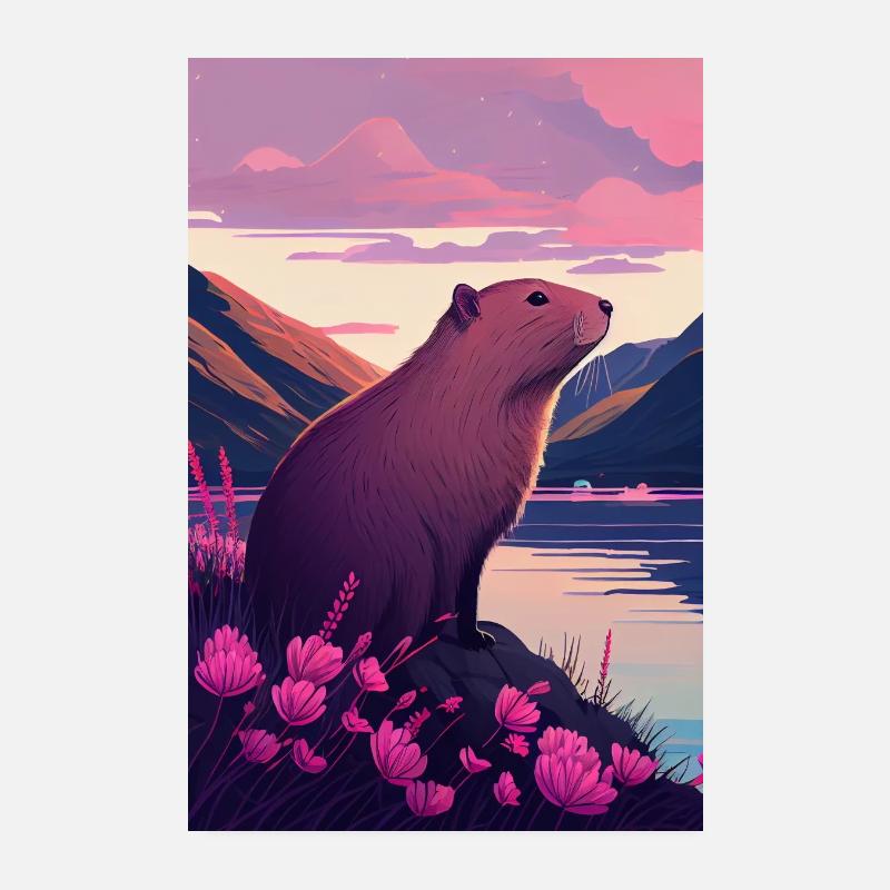 Capybara Natur Capibara Poster 20x30 cm
