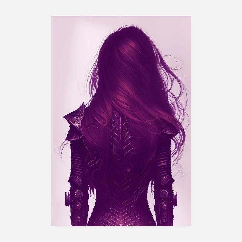 violet backend steampunk style - Poster 20x30 cm - Weiß