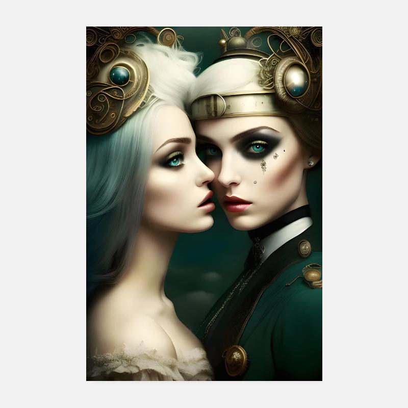 Gothic Steampunk Frauenliebe Poster 20x30 cm