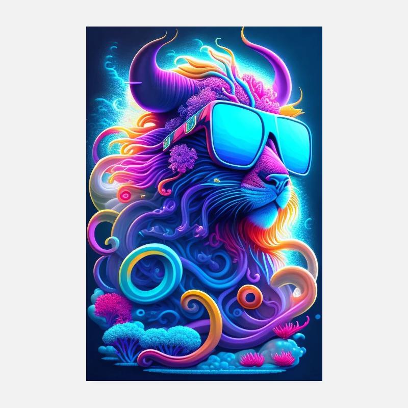 Minotaur Secrets: Deep Sea Labyrinth Graffiti Poster 8" x 12" (20x30 cm)