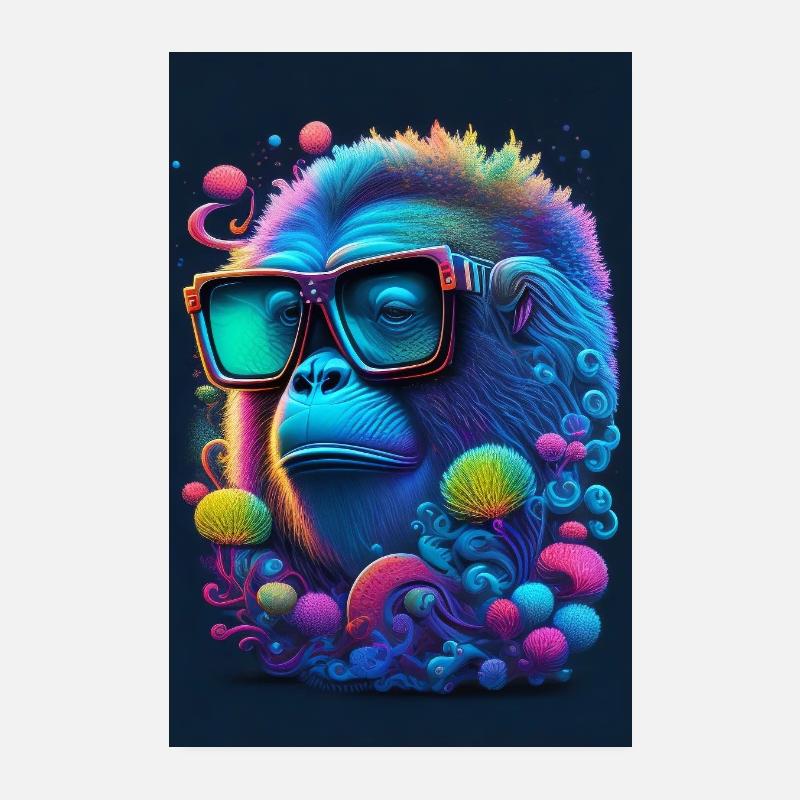 Nerdy Gorilla: Royaume du hip-hop sous-marin Poster 20 x 30 cm