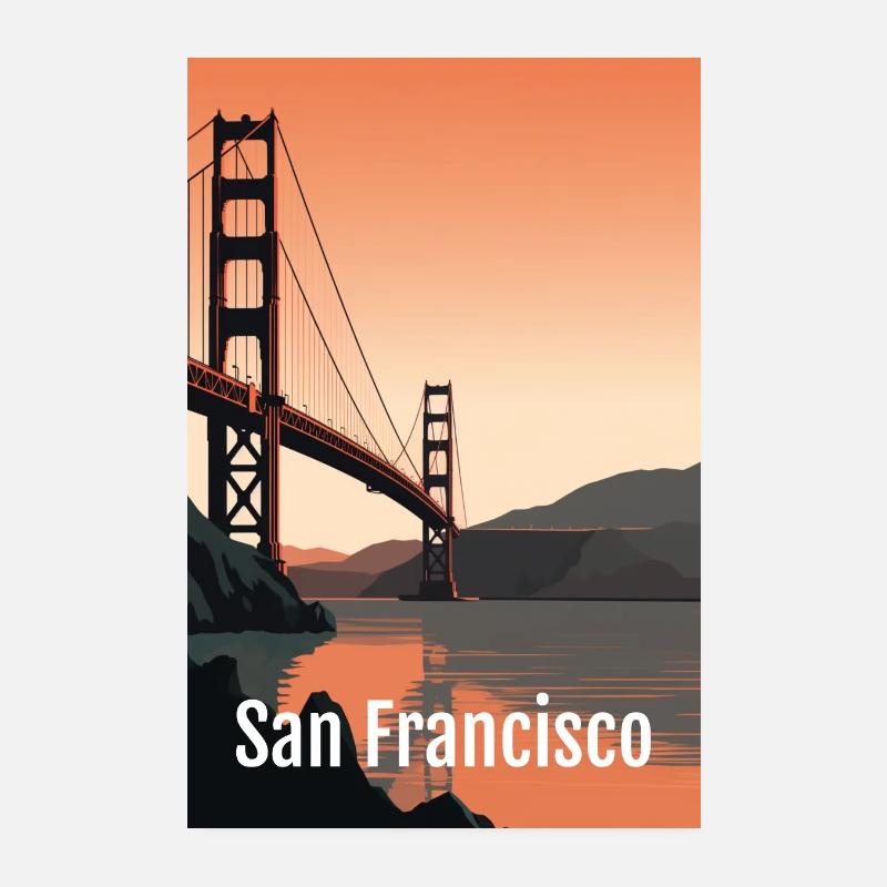 San Francisco - Golden Gate Bridge Poster/ Sticker Poster 20x30 cm