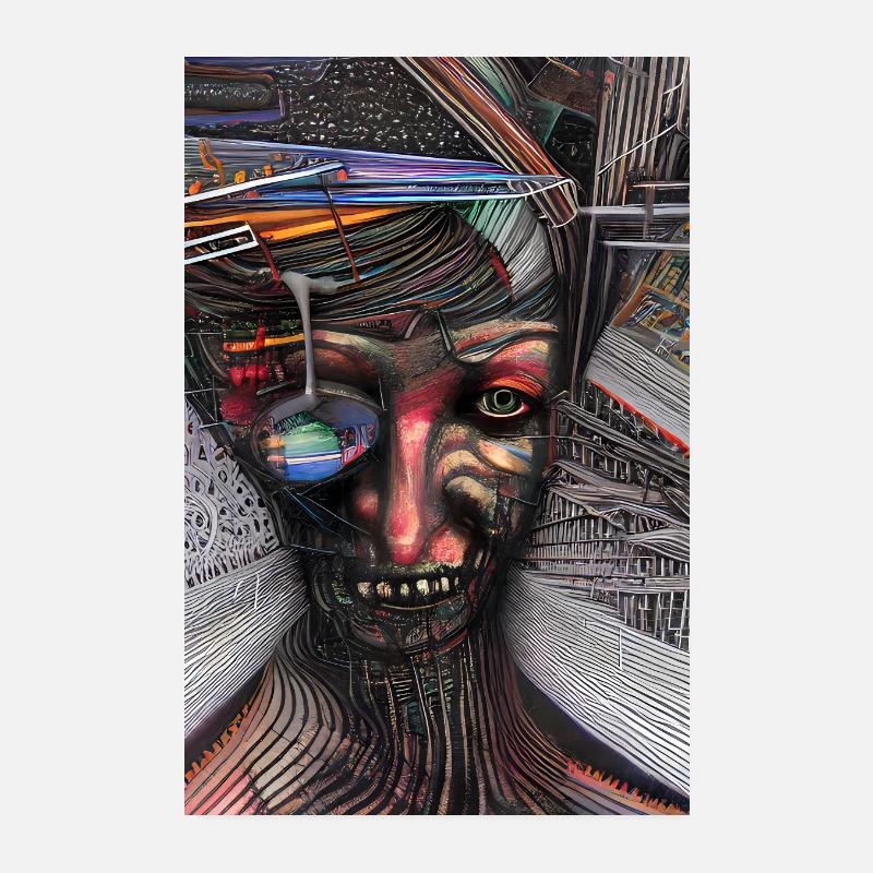 Abstrakte Kunst - Poster 20x30 cm - Weiß