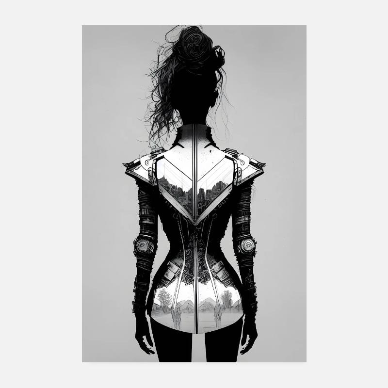 Femme en robe moderne Poster 20 x 30 cm