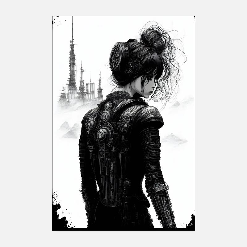 Frau im Steampunk Style Poster 20x30 cm
