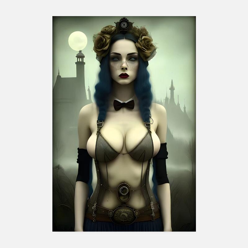 Steampunk sexy Mädchen Poster 20x30 cm