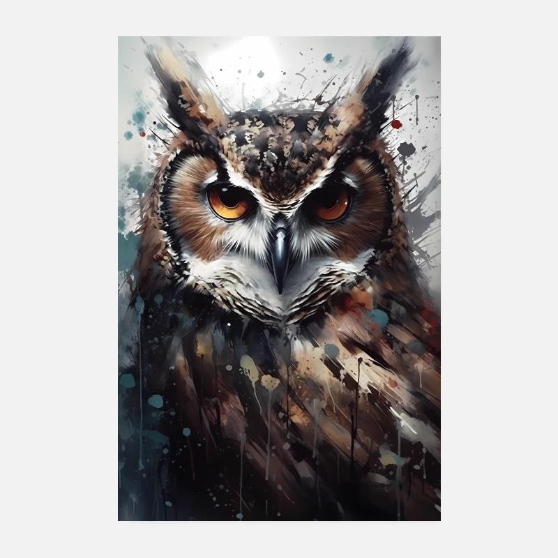 Eule Vogel Tier Eulen Animals Poster 20x30 cm