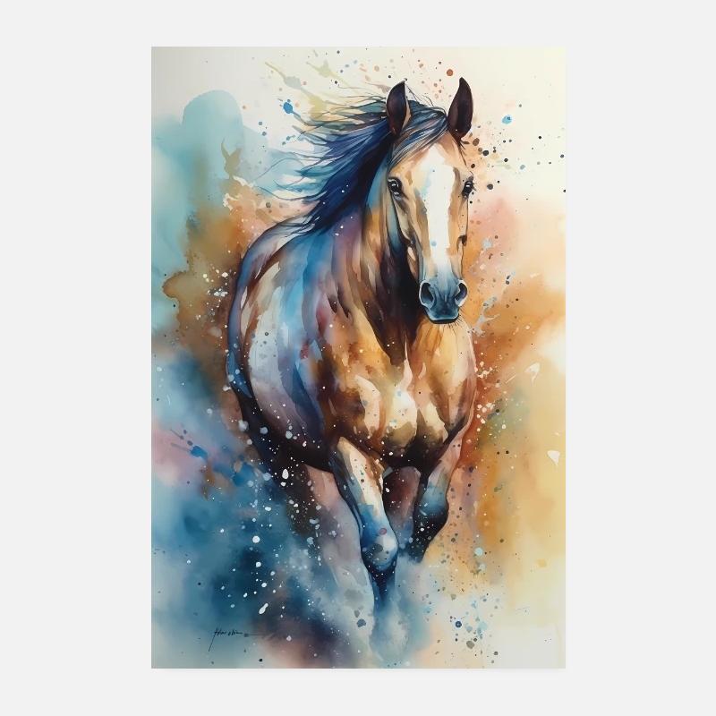 Pferd Pferde Reiten Pferdereiten Sprungreiten Poster 20x30 cm