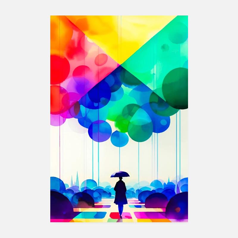 pluie arc-en-ciel Poster 20 x 30 cm