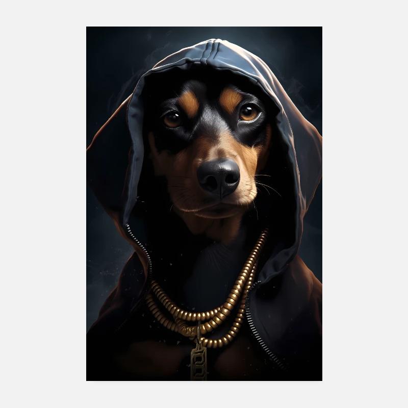 Dackel Hund Cool Poster 20x30 cm