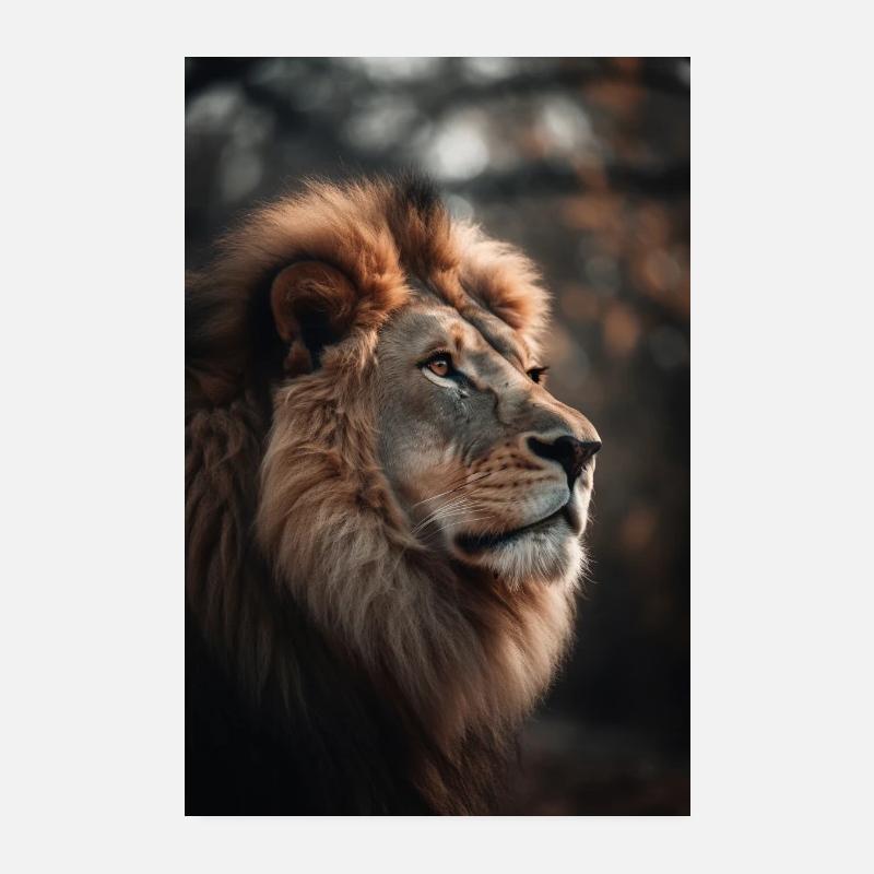 Lion in the Savannah V2 Poster 8" x 12" (20x30 cm)