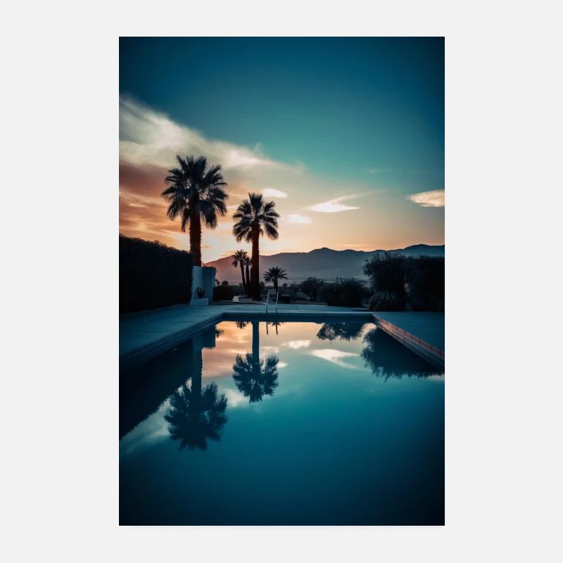 Pool Time in Palm Springs V1 Poster 8" x 12" (20x30 cm)