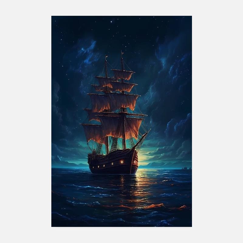 Segelboot Boot Captain Sail Boat Poster 20x30 cm