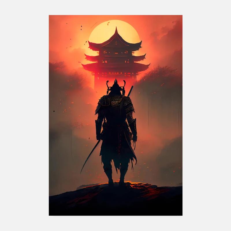 Samurai Warrior Japan Poster 20x30 cm