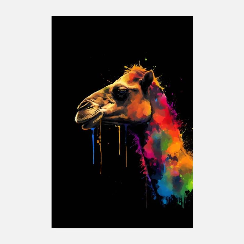 Camel Colorful Egypt Poster 20x30 cm