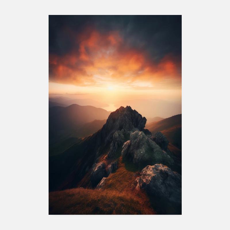 Pic de montagne V1 Poster 20 x 30 cm