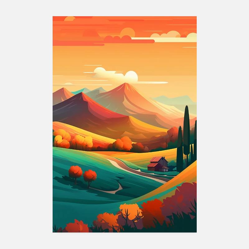 Minimal scenery during the day Poster 8" x 12" (20x30 cm)