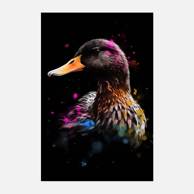 Duck Colorful Poster 20x30 cm