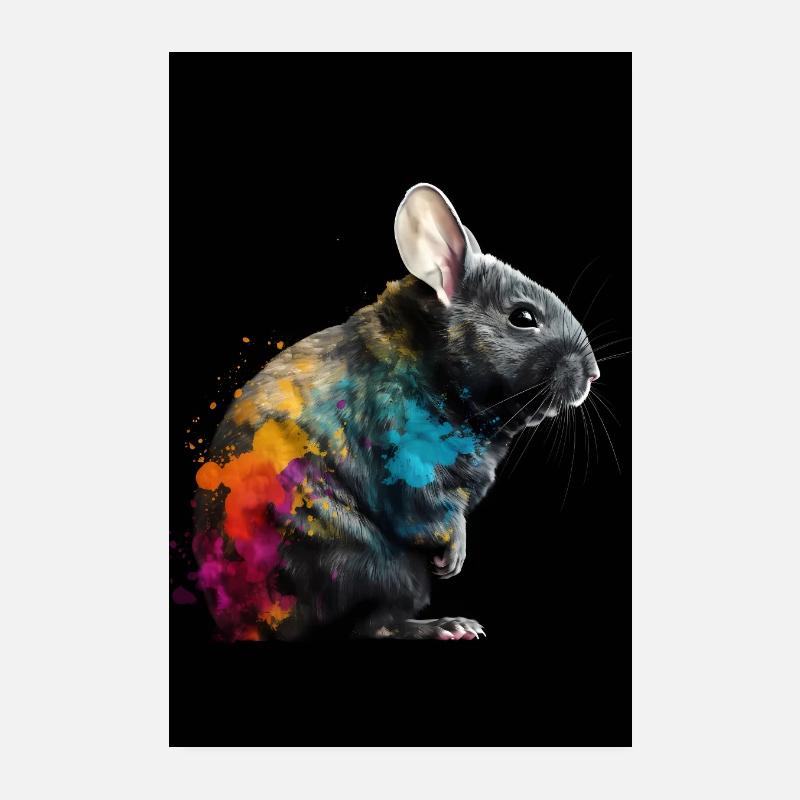 Chinchilla Colorful Poster 20x30 cm