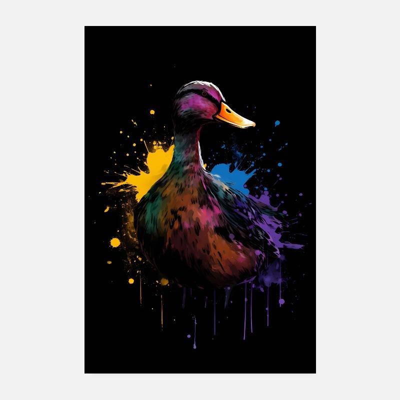 Duck Colorful Poster 20x30 cm