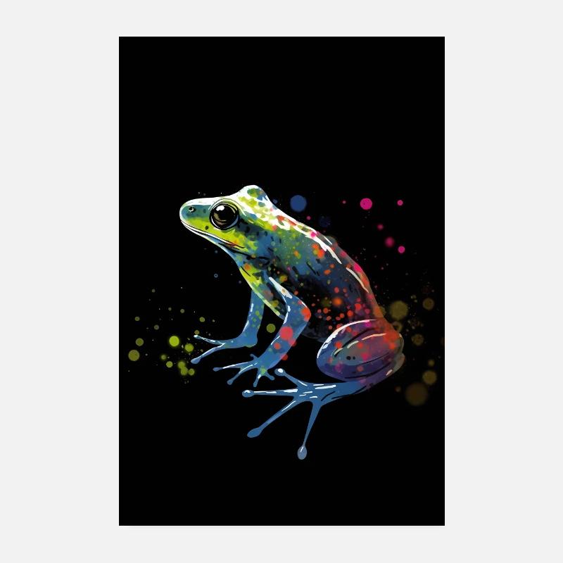 Frog Colorful Poster 20x30 cm