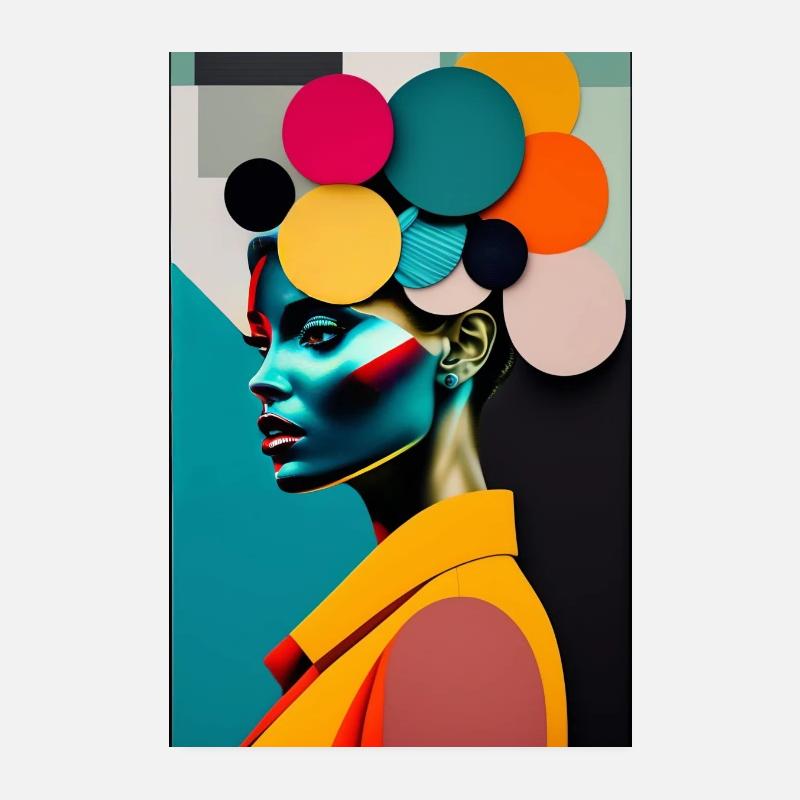 Une femme faite de formes aléatoires découpées dans la mode Poster 20 x 30 cm