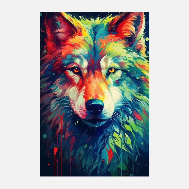 Wolf Wolves Animal Howl Color Poster 8" x 12" (20x30 cm)