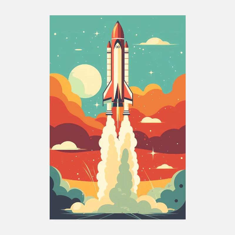 Fusée Astronautes de fusée Espace Espace Poster 20 x 30 cm
