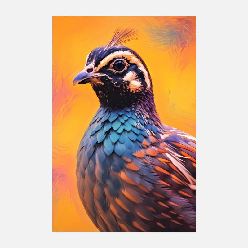 Caille Oiseau Caille Couleur Poster 20 x 30 cm