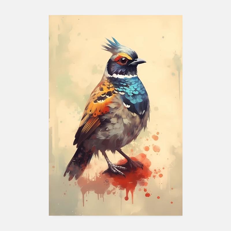 Caille, Oiseau, Caille, Oiseaux Poster 20 x 30 cm