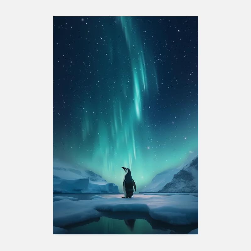 Pinguin Pinguine Tier Night Poster 20x30 cm