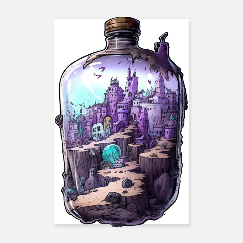 Dessin de bouteille Sunken City Poster 20 x 30 cm