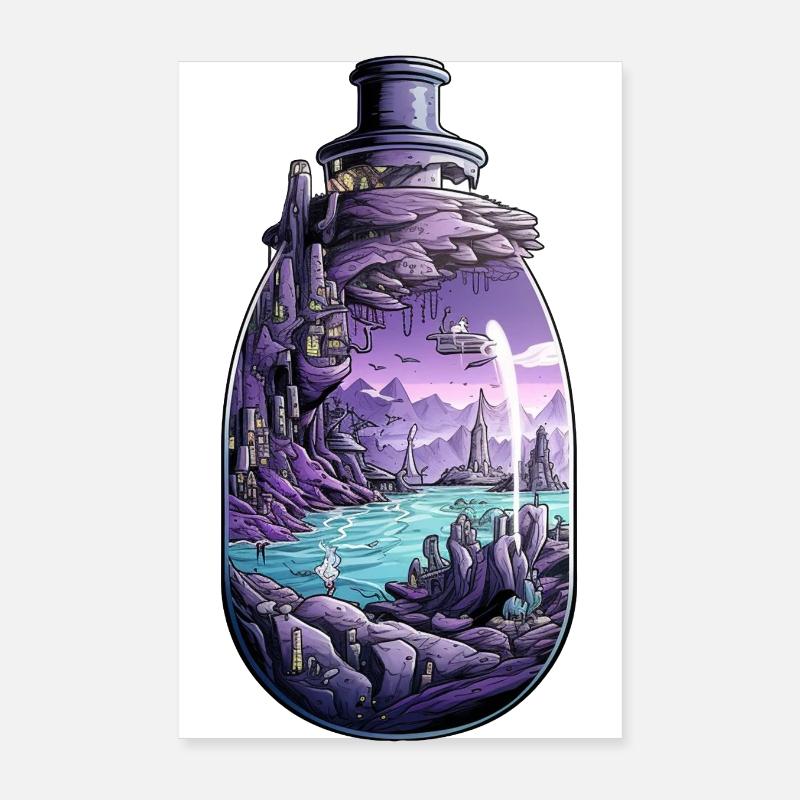Dessin de bouteille Sunken City Poster 20 x 30 cm