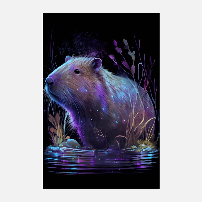 Capybara Coloré Poster 20 x 30 cm