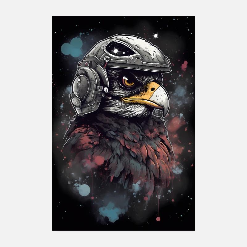 Falcon Astronaut Falconeer Poster 20x30 cm