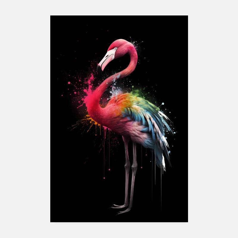 Flamingo Colorful Poster 20x30 cm