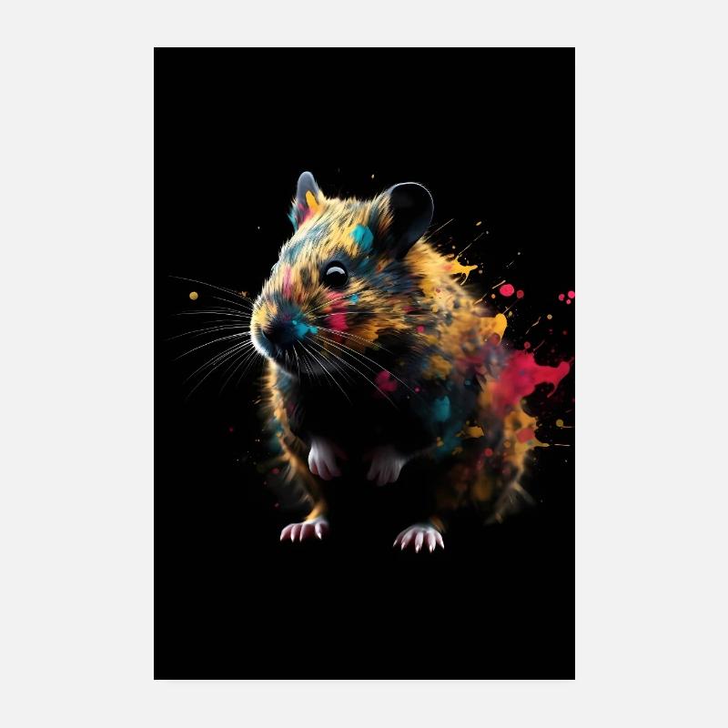 Hamster Colorful Poster 20x30 cm
