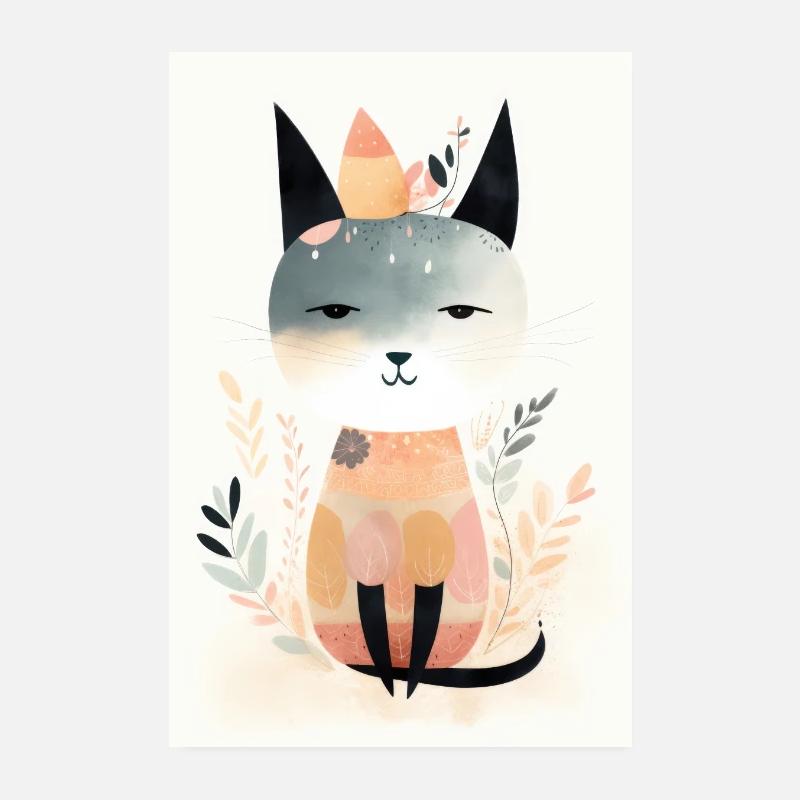Mignon Aquarelle Cat 4 Poster 20 x 30 cm