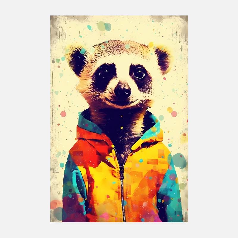 Erdmännchen Tier Erdmann PopArt Poster 20x30 cm