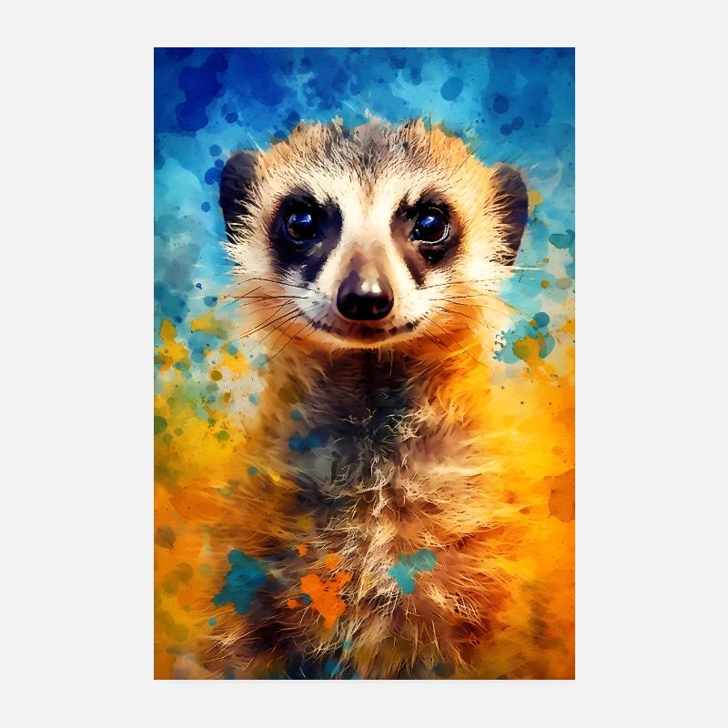 Erdmännchen Tier Erdmann Animals Poster 20x30 cm