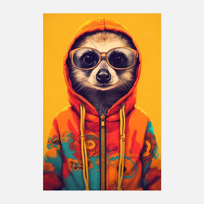 Erdmännchen Tier Erdmann Hoodie Poster 20x30 cm