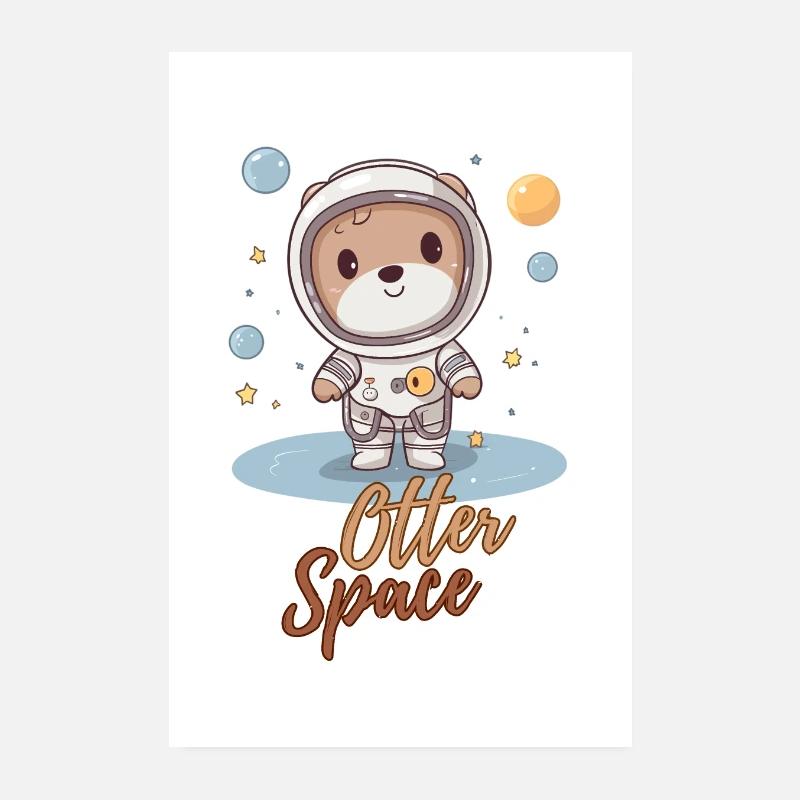Otter Space Poster, niedlich, Comic-Stil Poster 20x30 cm