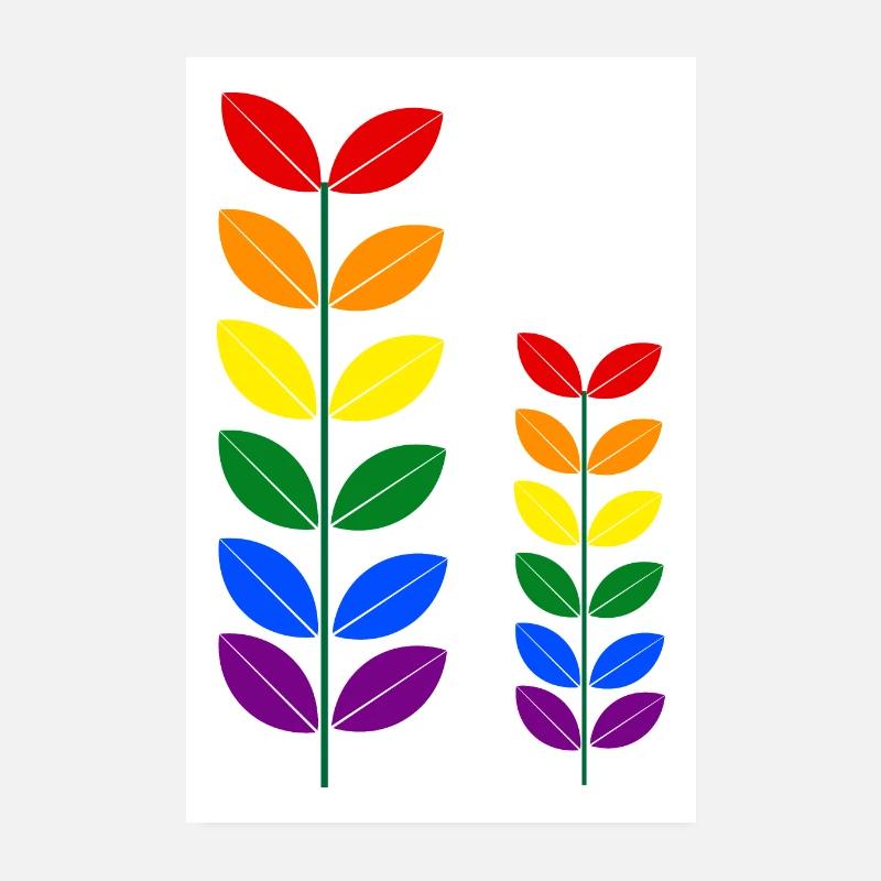 Feuilles arc-en-ciel Poster 20 x 30 cm