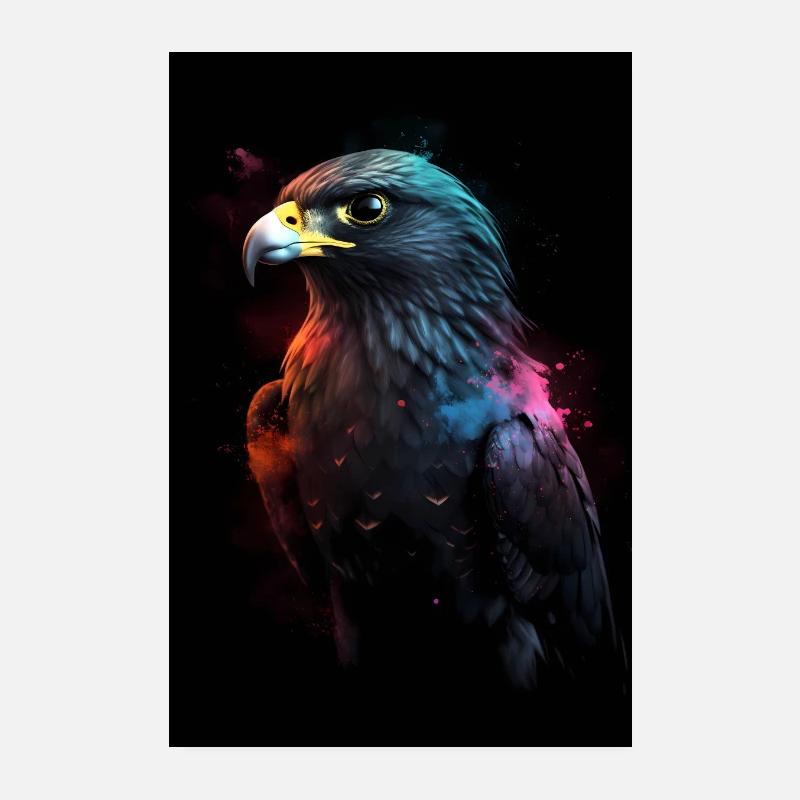 Falcon Colorful Falconeer Poster 8" x 12" (20x30 cm)