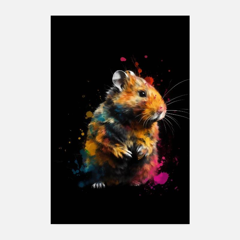Hamster Colorful Poster 20x30 cm