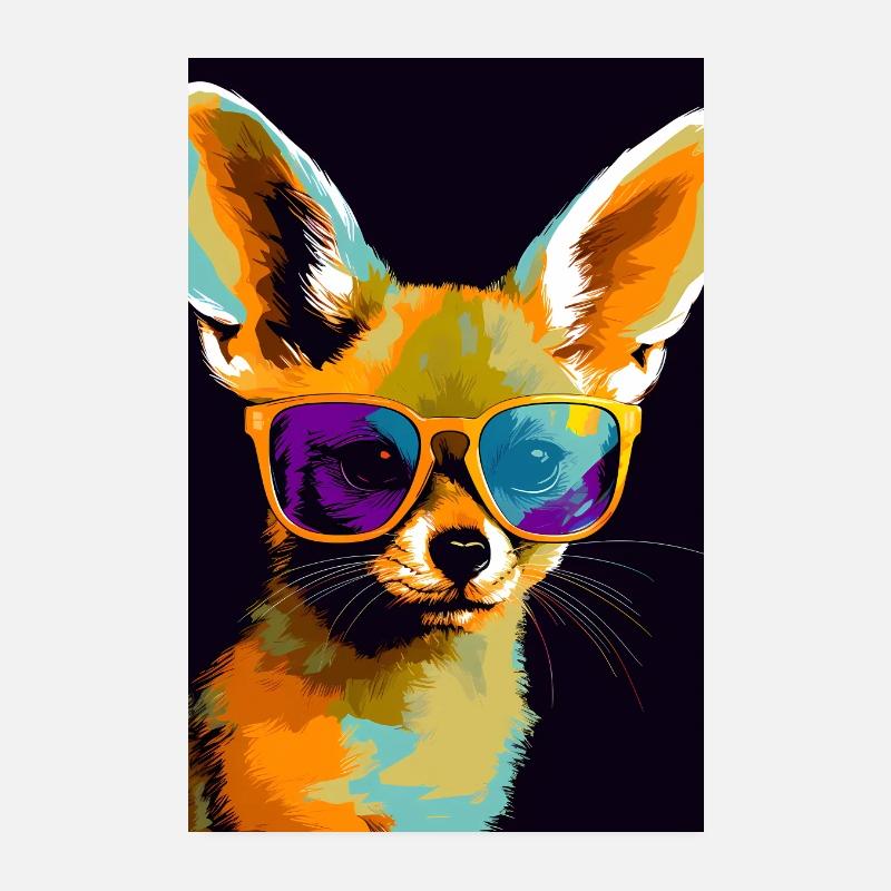 Fennec with Sunglasses Poster 20x30 cm