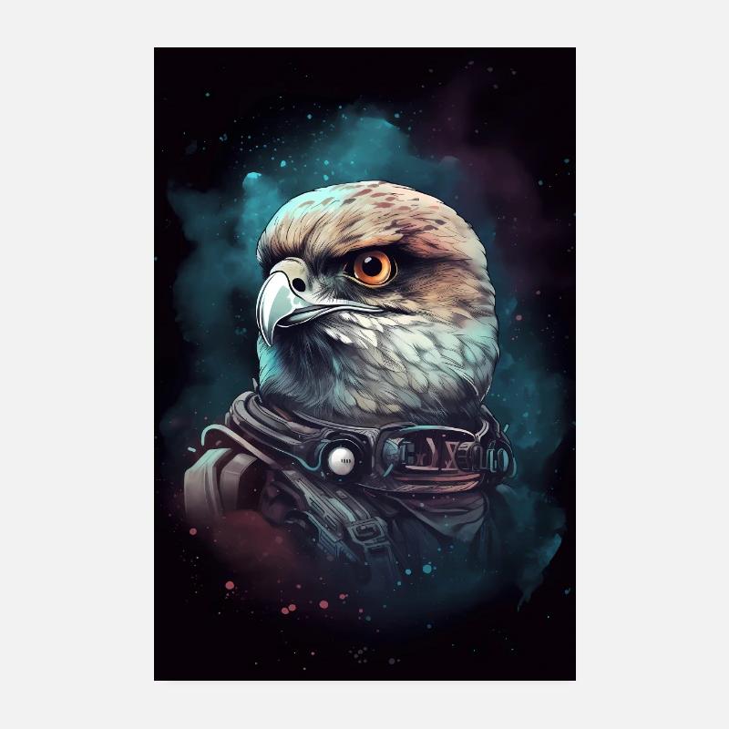 Falcon Astronaut Falconeer Poster 20x30 cm